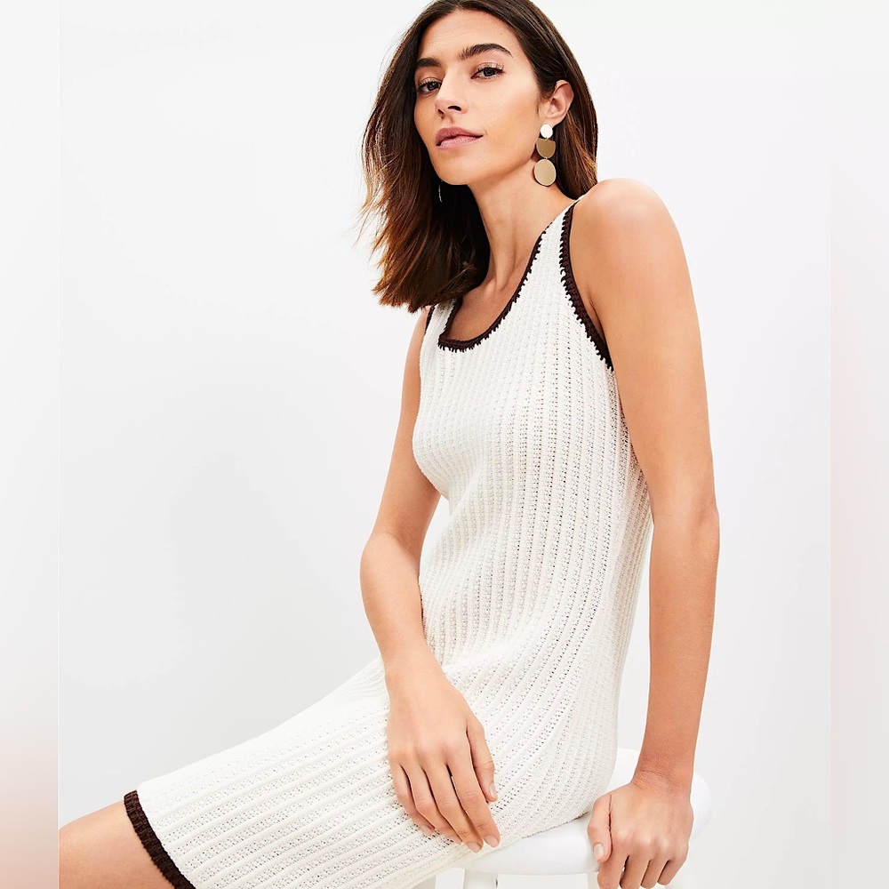 Crochet Cream Dress Loft